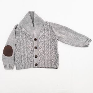 OLD NAVY GRAY OLD MAN SWEATER w/ ELBOW PATCHES